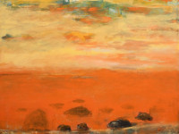 Hugo Correa, Vastitas borealis -nombre del Desierto Marciano- acrílico sobre tela, 120 x 120 cm., 2025